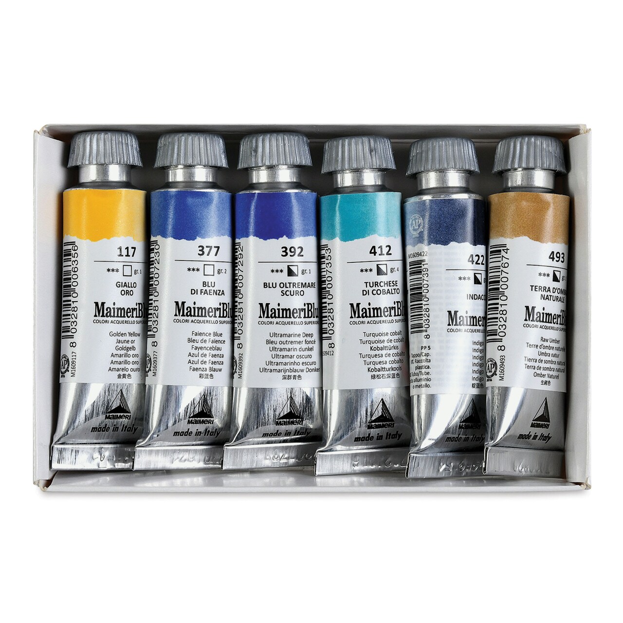 Maimeri Blu Artist Watercolor - Set of 6, Arctic, 12 ml Tubes